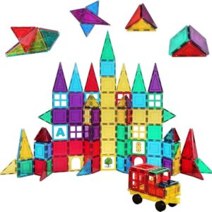 Shapemags Magnetic Tiles for Kids 100 Piece Set